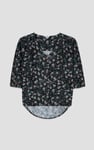 Womens Floral Print Button Front Blouse