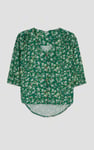 Womens Floral Print Button Front Blouse