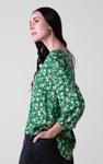 Womens Floral Print Button Front Blouse