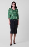 Womens Floral Print Button Front Blouse