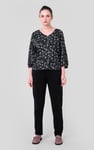 Womens Floral Print Button Front Blouse