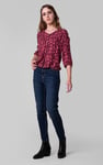 Womens Floral Print Button Front Blouse