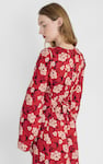 Floral Elegance Maxi Dress With Removable Sleeve