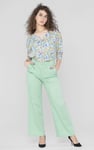Printed Flute Sleeve Blouse