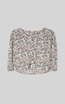 Printed Flute Sleeve Blouse