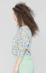 Printed Flute Sleeve Blouse
