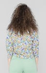 Printed Flute Sleeve Blouse