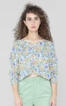 Printed Flute Sleeve Blouse