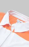 Raw Edge Hem Crop Striped Poloshirt YD