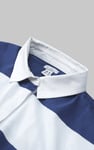 Raw Edge Hem Crop Striped Poloshirt YD