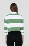 Raw Edge Hem Crop Striped Poloshirt YD