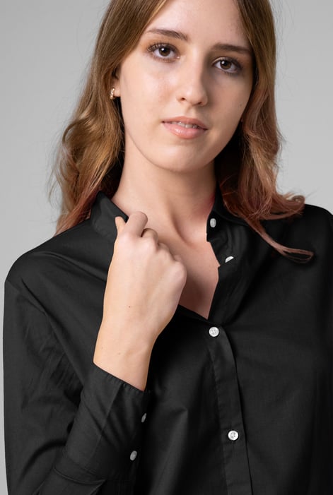 Womens Black Long Sleeve Work Shirt