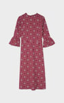Ditsy Floral Flounce Sleeve Midi Dress