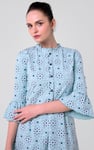 Ditsy Floral Flounce Sleeve Midi Dress