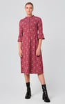Ditsy Floral Flounce Sleeve Midi Dress