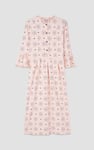 Ditsy Floral Flounce Sleeve Midi Dress
