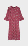 Ditsy Floral Flounce Sleeve Midi Dress