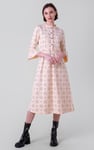 Ditsy Floral Flounce Sleeve Midi Dress