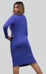 Crepe Ribbed Bodycon Midi Dress