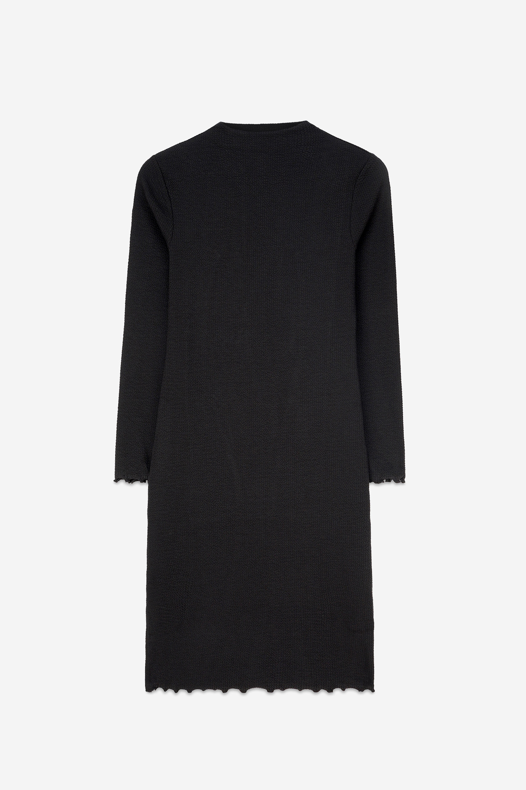 Crepe Ribbed Bodycon Midi Dress
