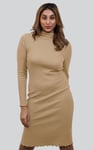 Crepe Ribbed Bodycon Midi Dress