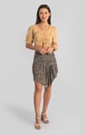 Asymmetric Printed Jersey Mini Skirt