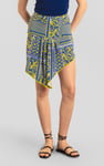 Asymmetric Printed Jersey Mini Skirt