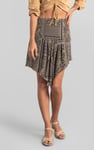 Asymmetric Printed Jersey Mini Skirt