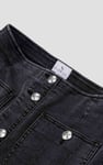 Washed Black Denim Midi Skirt