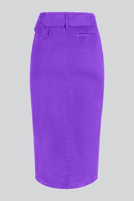 Button Detail Midaxi Skirt with Buckle Belt