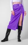 Button Detail Midaxi Skirt with Buckle Belt