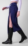 Button Detail Midaxi Skirt with Buckle Belt