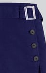 Button Detail Midaxi Skirt with Buckle Belt