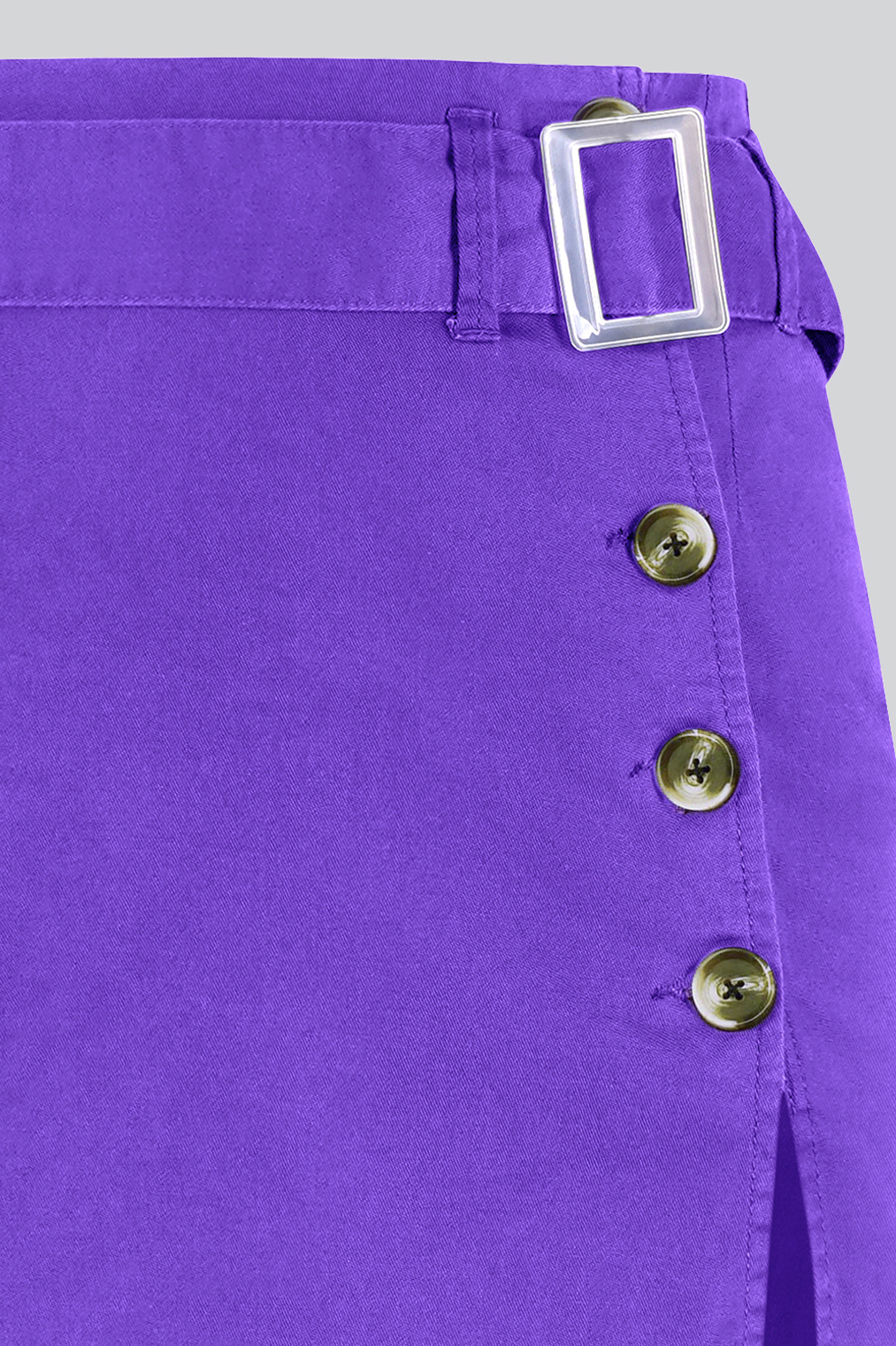 Button Detail Midaxi Skirt with Buckle Belt