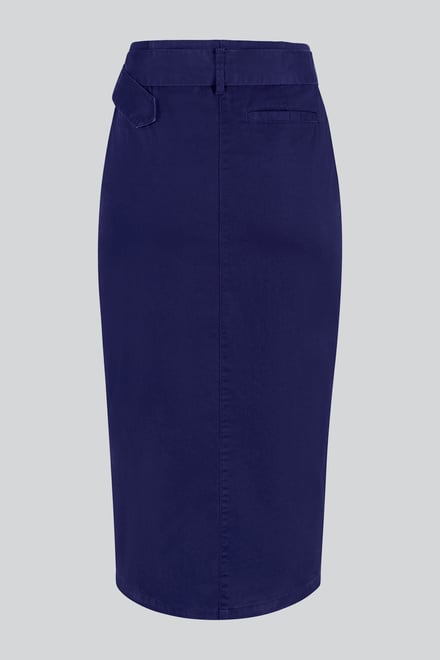 Button Detail Midaxi Skirt with Buckle Belt