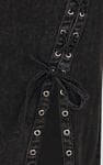 Black Denim Skirt With Asymmetric Lace Up Details