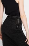 Black Denim Skirt With Asymmetric Lace Up Details
