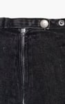 Black Denim Skirt With Asymmetric Lace Up Details