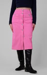 Coloured Denim Midi Skirt
