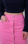 Coloured Denim Midi Skirt