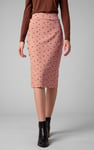 Side Button Split Ribbed Skirt