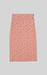 Side Button Split Ribbed Skirt