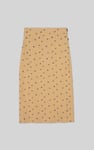 Side Button Split Ribbed Skirt
