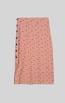 Side Button Split Ribbed Skirt