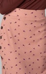 Side Button Split Ribbed Skirt