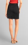 Belted Denim With Front Slit Mini Skirt