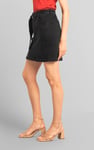Belted Denim With Front Slit Mini Skirt