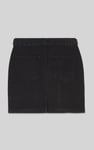 Belted Denim With Front Slit Mini Skirt