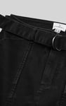Belted Denim With Front Slit Mini Skirt
