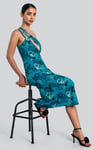 One Shoulder Floral Printed Maxi Dress